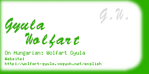 gyula wolfart business card